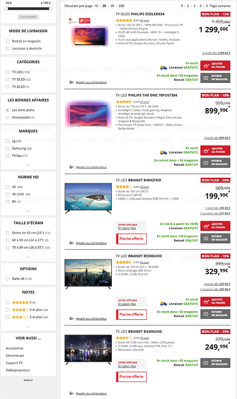 Soldes Darty, 186&nbsp;TV proposés jusqu'à&nbsp;‑50% de&nbsp;remise
