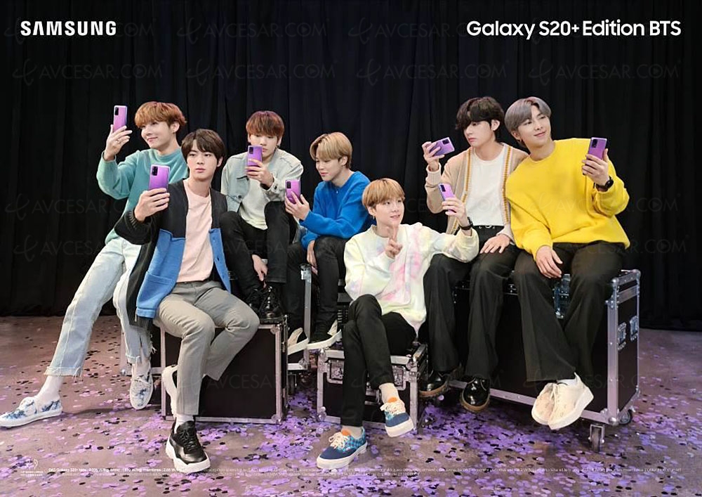 Samsung Galaxy&nbsp;S20+ et Galaxy&nbsp;Buds+ édition limitée BTS (Bangtan&nbsp;Boys)