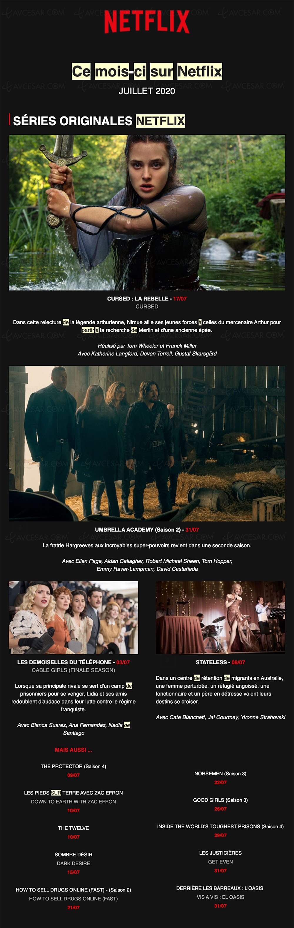 Quoi de neuf sur Netflix en&nbsp;juillet&nbsp;? Umbrella Academy&nbsp;revient&nbsp;!