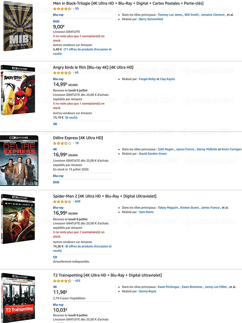 Amazon, 49 coffrets 4K Ultra&nbsp;HD Blu&#8209;Ray jusqu'à&nbsp;-54% de&nbsp;remise