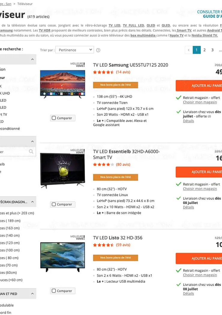 Soldes Boulanger, 419 TV proposés jusqu'à -72% de remise