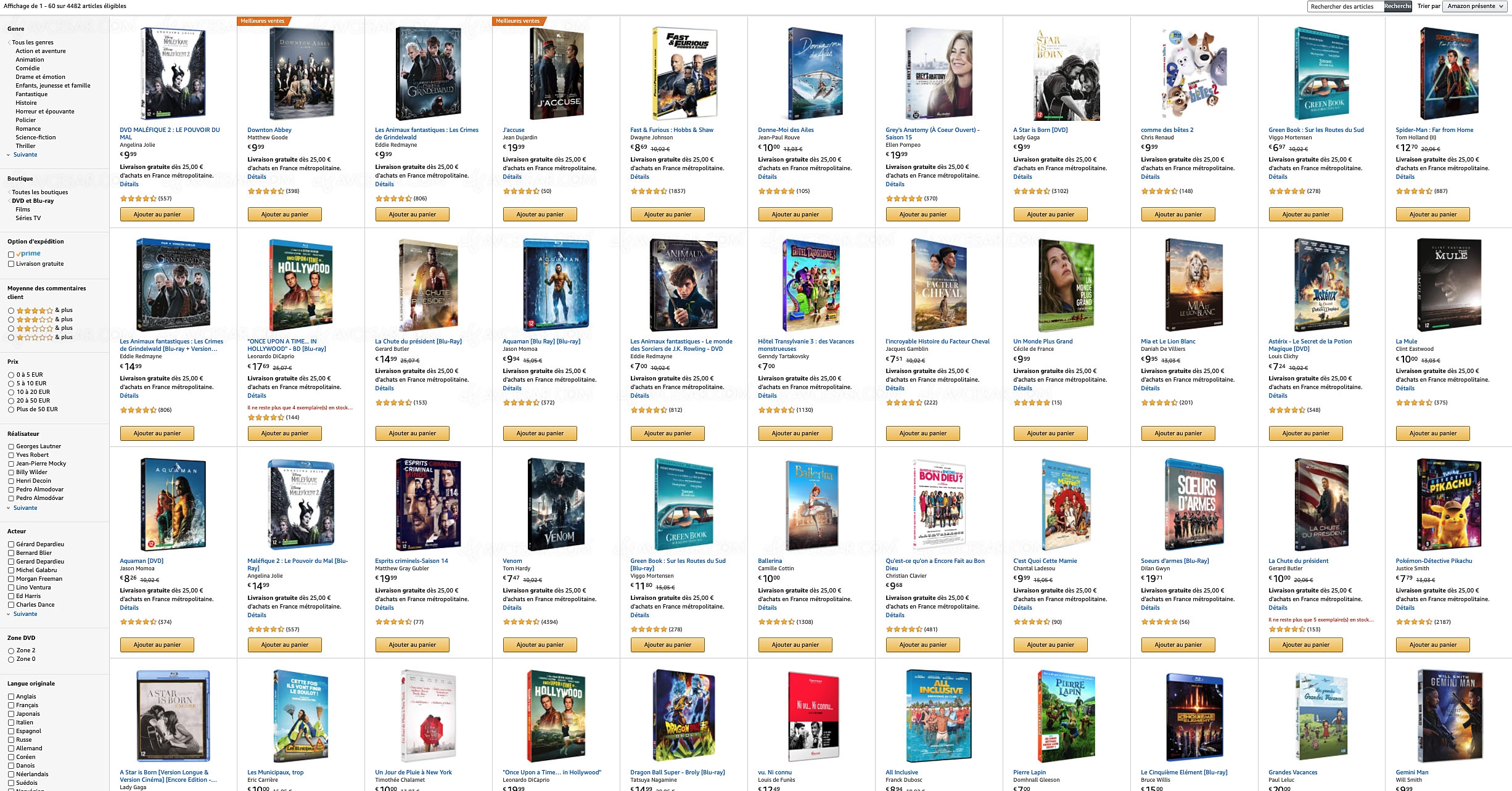 Amazon, deux 4K Ultra&nbsp;HD/Blu&#8209;Ray achetés, un troisième offert parmi 4&nbsp;482&nbsp;titres