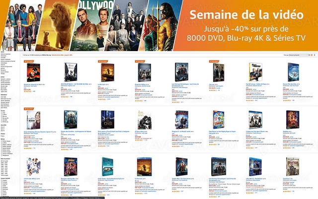 Semaine de la vidéo Amazon, 8 000 4K Ultra HD, Blu‑Ray, DVD jusqu'à ‑60%