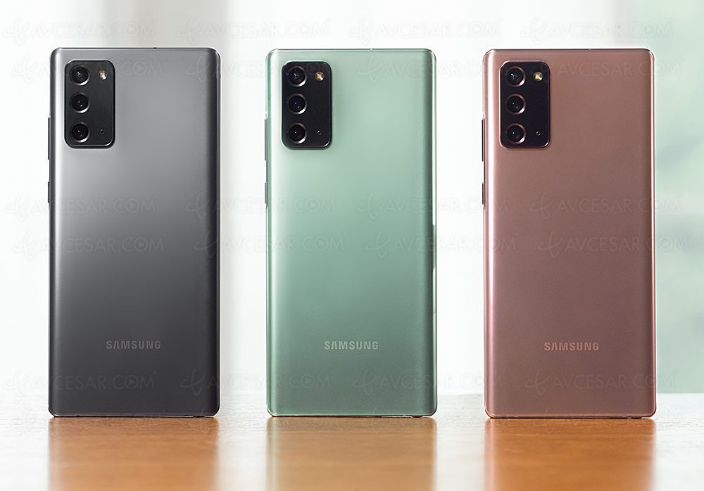 Samsung Galaxy Note20, énorme écran de&nbsp;6,3'' et&nbsp;jusqu'à 256&nbsp;Go de&nbsp;stockage