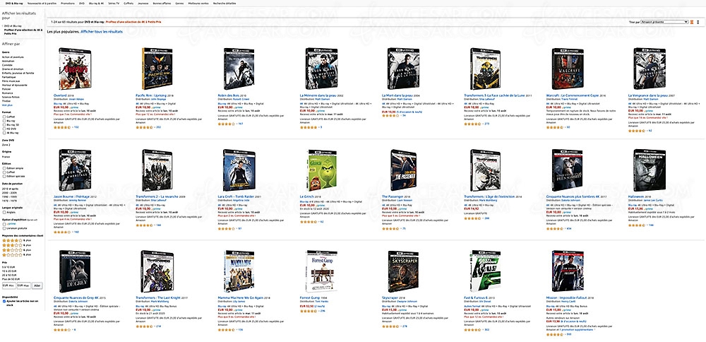 Soldes été 2020 Amazon, 63&nbsp;coffrets 4K à&nbsp;10&nbsp;€ à&nbsp;saisir&nbsp;!