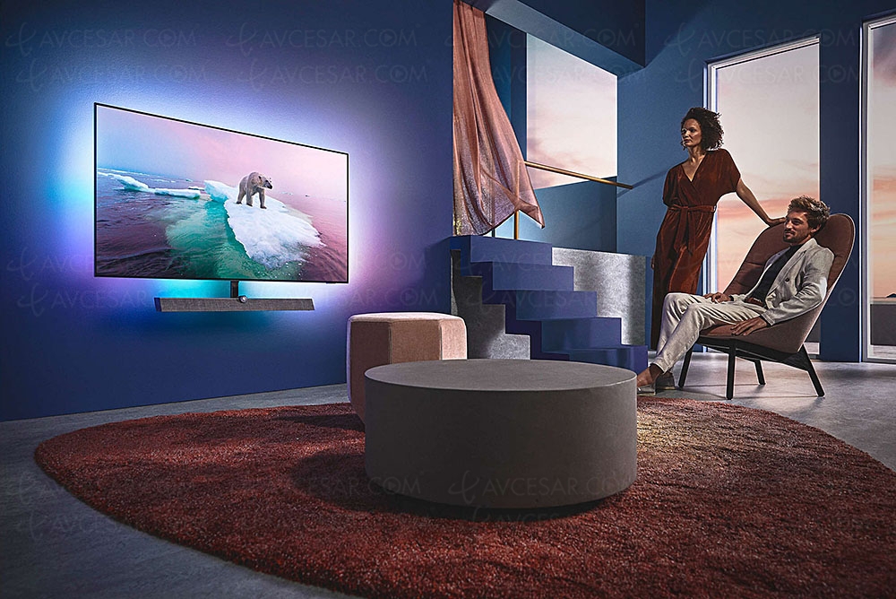 IFA 20 > TV Oled Philips OLED+935, P5 4e&nbsp;génération, Ambilight&nbsp;4&nbsp;côtés, Android&nbsp;9.0 et barre de&nbsp;son&nbsp;B&W&nbsp;3.1.2