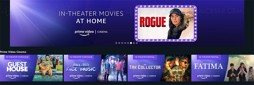 Amazon Prime Video&nbsp;Cinema&nbsp;: les films en&nbsp;salle, à&nbsp;la&nbsp;maison