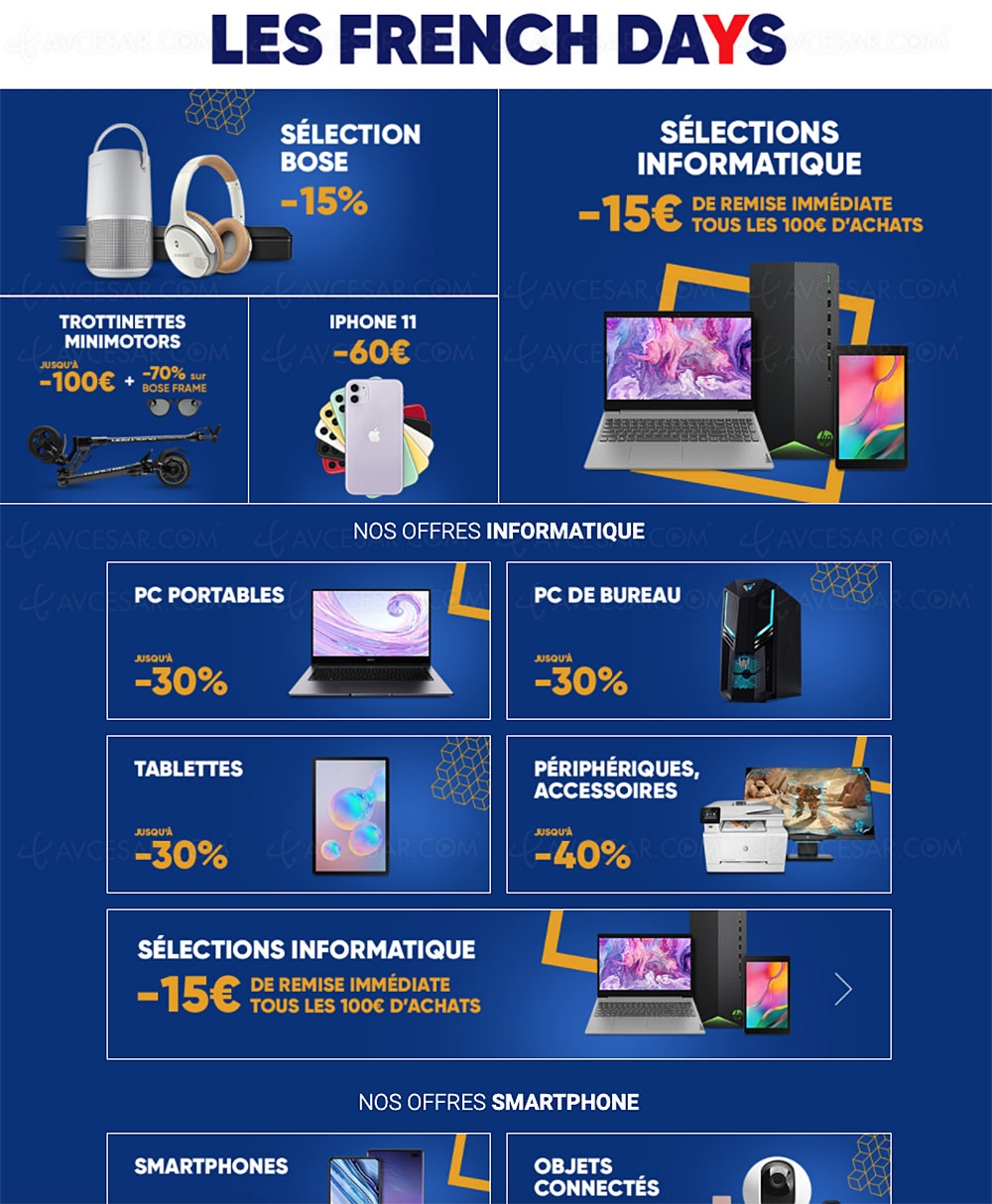 Soldes French Days, remises Fnac jusqu'à&nbsp;-40% sur des milliers&nbsp;d'articles