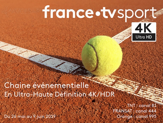 Roland Garros en Ultra HD/4K HDR sur le canal événementiel France TV Sport UHD 4K