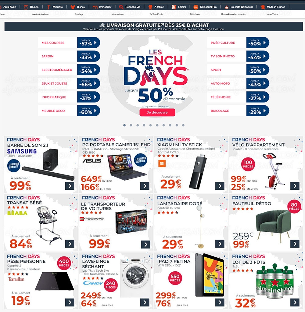 Soldes French Days CDiscount, jusqu'à&nbsp;-66% de remise sur des milliers&nbsp;d'articles