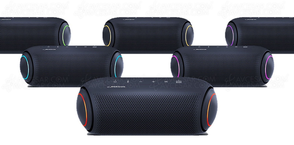 LG Xboom Go&nbsp;PL5&nbsp;: enceinte Bluetooth nomade stéréo, étanche et&nbsp;technologie&nbsp;Meridian