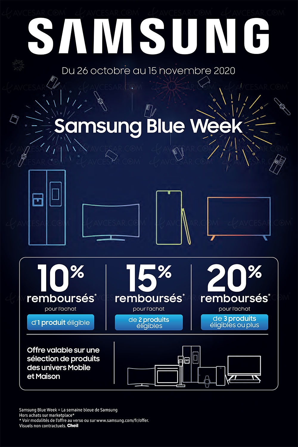Offre Samsung Blue Week, jusqu'à 20%&nbsp;remboursés