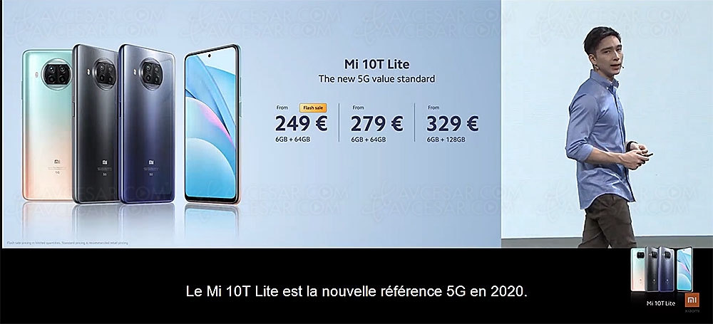Smartphone Xiaomi Mi 10T Lite, captation vidéo UHD 8K, 5G ...