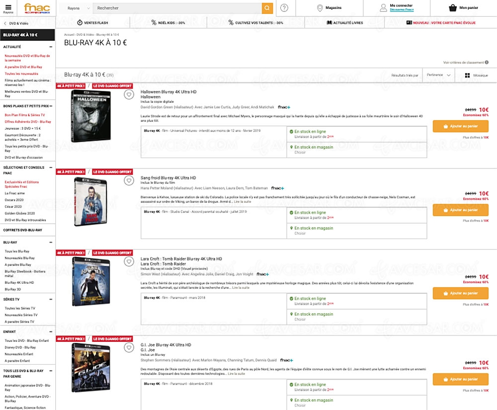 Fnac, 35 coffrets 4K Ultra&nbsp;HD Blu&#8209;Ray à&nbsp;10&nbsp;€&nbsp;seulement