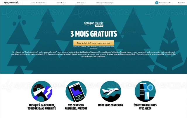 Amazon Music Unlimited gratuit pendant 3 mois !