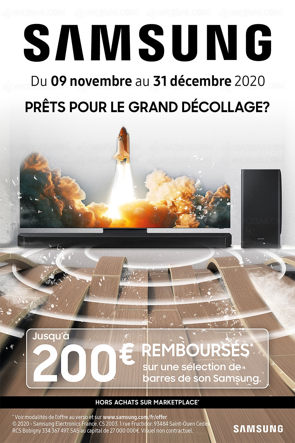 Offre de remboursement Samsung barre sonore, jusqu'à 200&nbsp;€&nbsp;remboursés