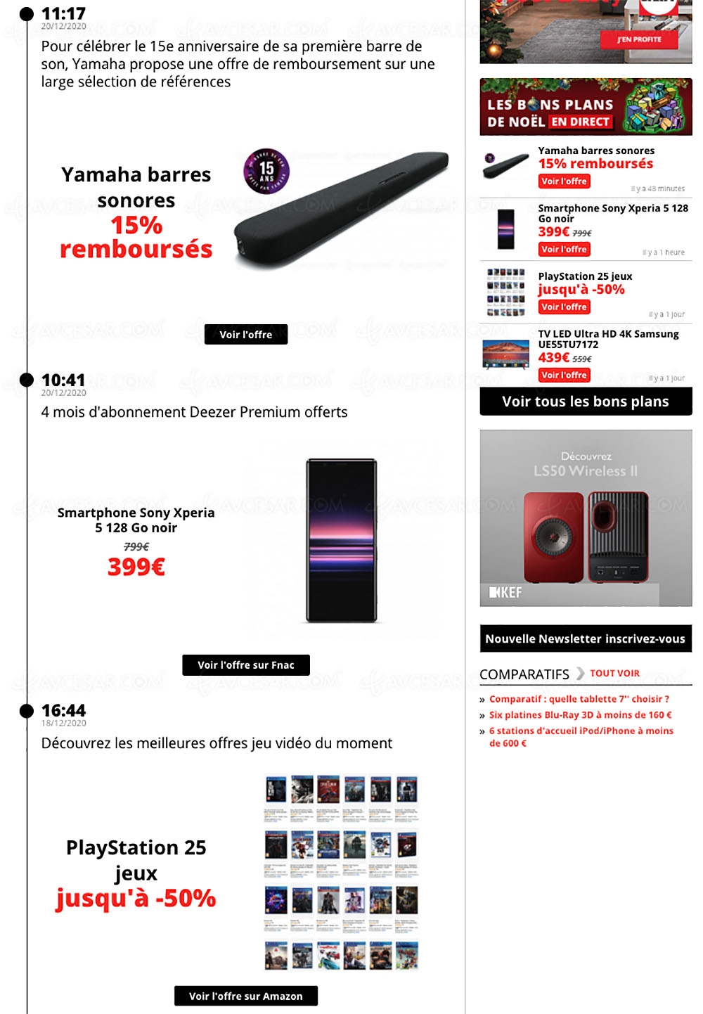 Bons plans, promos, soldes… Les meilleures offres sélectionnées par&nbsp;AVCesar.com