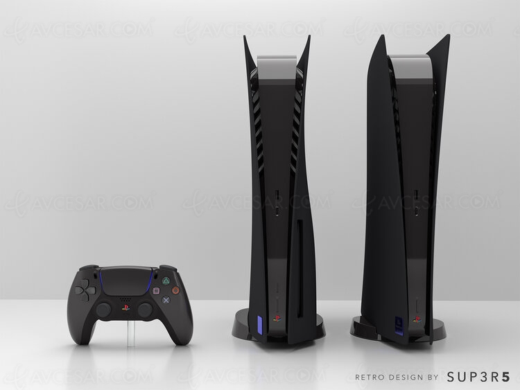 PlayStation 5 customisée noire&nbsp;façon&nbsp;PS2