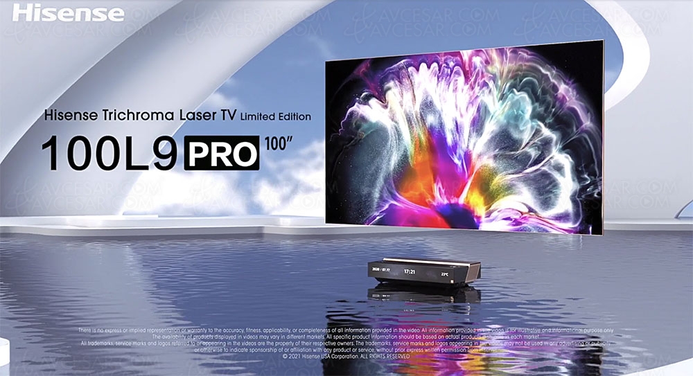 CES 21 > Laser TV Hisense&nbsp;100L9 TriChroma Ultra&nbsp;HD/4K HDR, 100% Rec.2020, 2&nbsp;800&nbsp;lumens…
