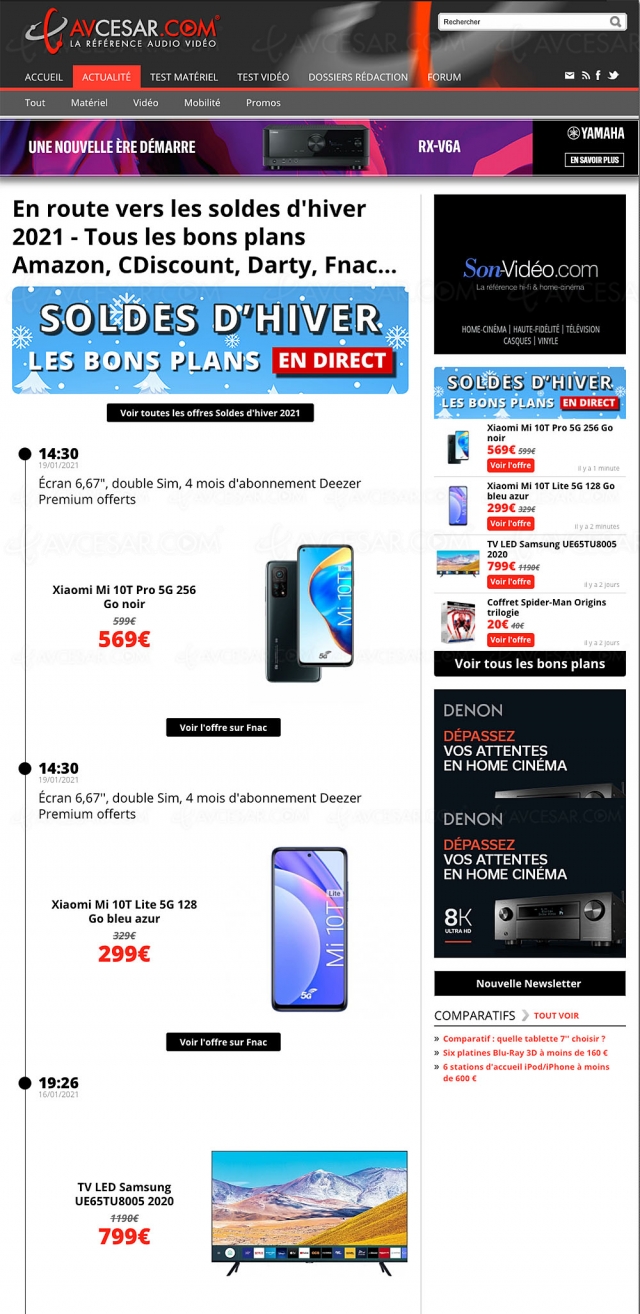 Soldes hiver 2021 > Les meilleures offres sélectionnées par AVCesar.com