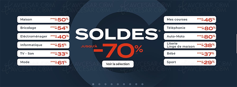 Soldes hiver 2021 > CDiscount : jusqu'à&nbsp;&#8209;70% sur des milliers&nbsp;d'articles