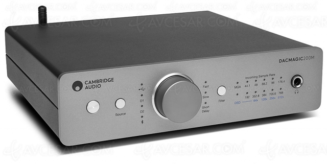 Cambridge Audio DacMagic 200M : ESS Sabre 768 kHz/32 bits + DSD 512 + MQA…