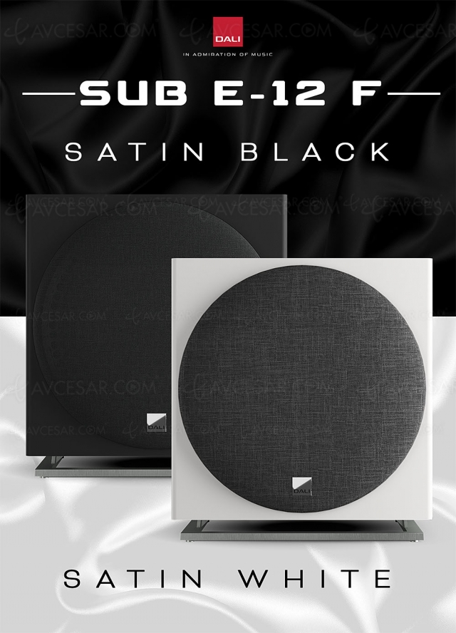 Dali Sub E‑9F et Dali Sub E‑12F, nouvelles finitions blanc ou noir satiné