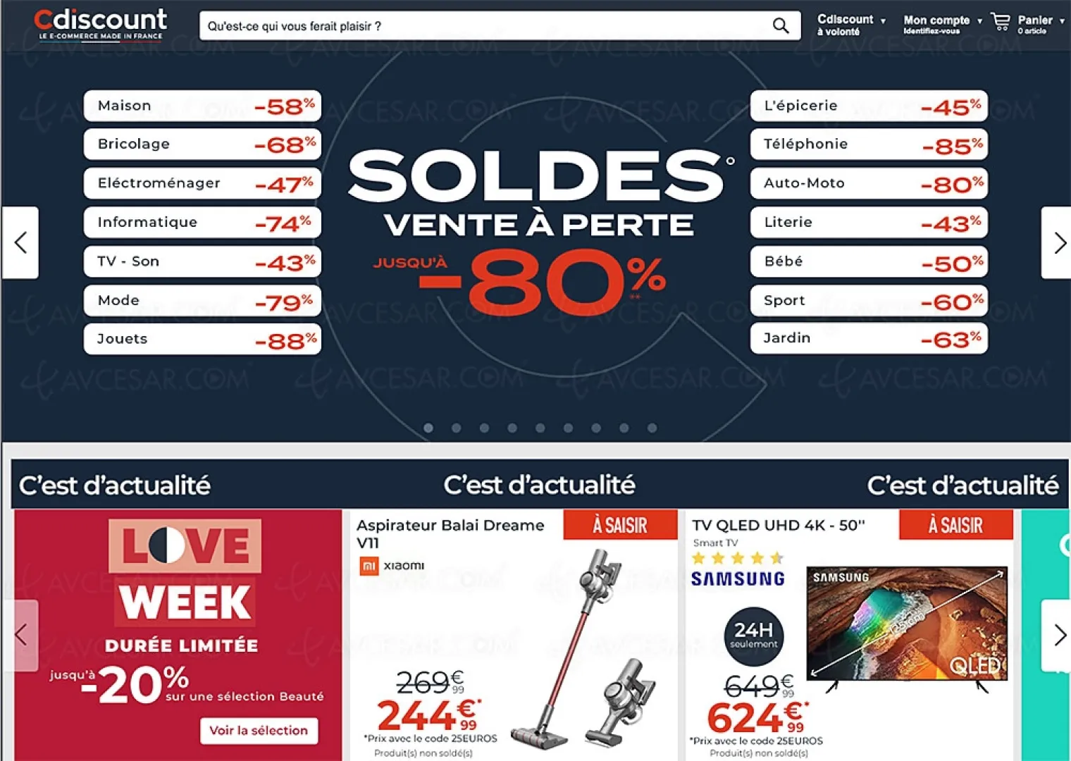 soldes-vente-a-perte-cdiscount-cuisine-jeu-video-barre-de-son-baskets-sport-deco-vin-smartphone-tv