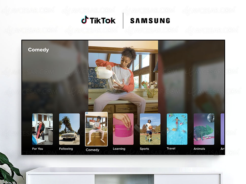 TikTok disponible sur les&nbsp;Samsung Smart&nbsp;TV et vidéoprojecteurs The&nbsp;Premiere