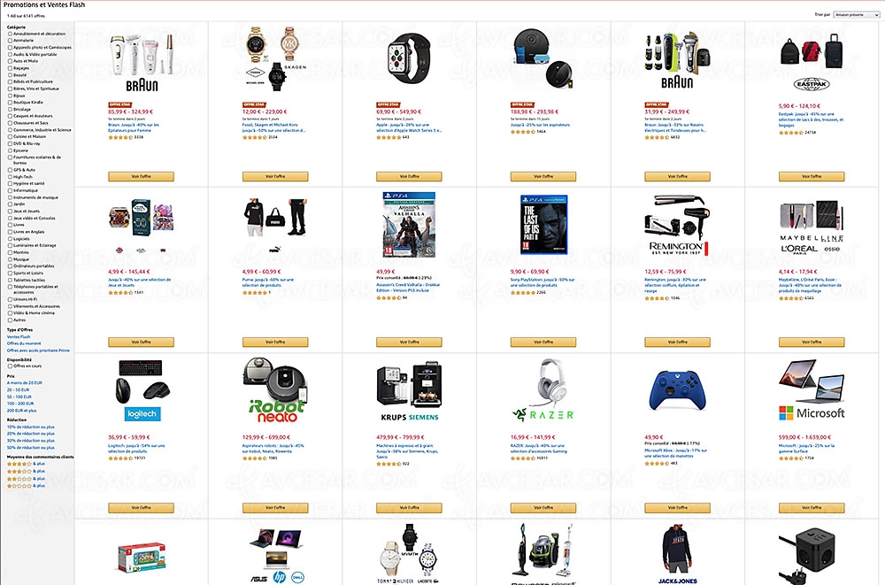 Amazon, 5 907 ventes flash et promotions jusqu'à&nbsp;&#8209;90%