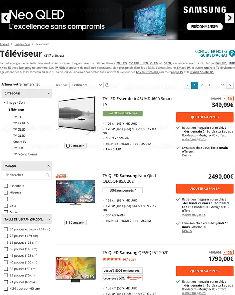 Bon plan Boulanger, 333&nbsp;TV proposés jusqu'à &#8209;52% de&nbsp;remise