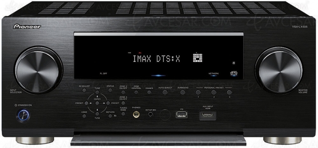 Pioneer VSX-LX505 : Dirac Live, Imax Enhanced, HDMI 2.1, HDR Dolby Vision, HDR10+, Dolby Atmos 7.2.2, DTS:X, AirPlay 2, DTS Play‑Fi…