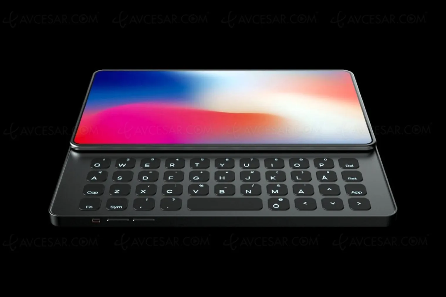 iphone-q-avec-clavier-retractable