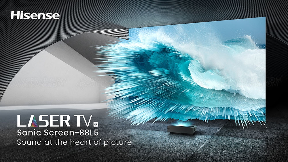 Sonic Laser TV Hisense 88L5VG Ultra&nbsp;HD&nbsp;4K&nbsp;: écran sonore&nbsp;88'', Dolby Atmos,&nbsp;Alexa…