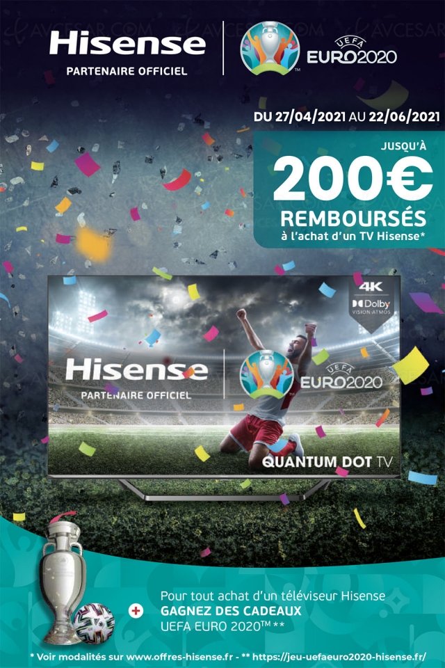 Offre de remboursement TV Ultra HD 4K Hisense, jusqu'à 200 € remboursés