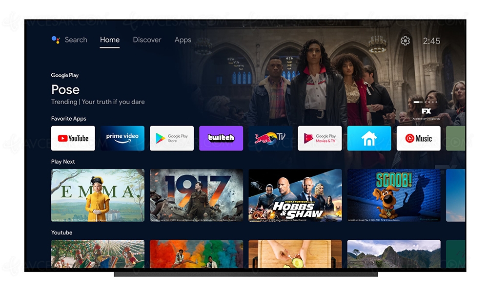Nouvelle interface Google&nbsp;TV sur les&nbsp;Smart&nbsp;TV Sony 2016&nbsp;à&nbsp;2020