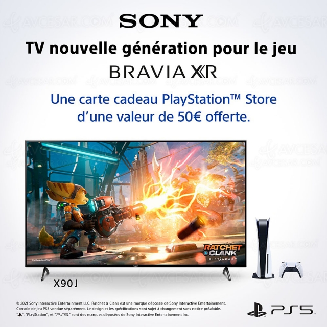 50 € sur le PlayStation Store offerts pour l’achat d’un TV Sony Bravia XR