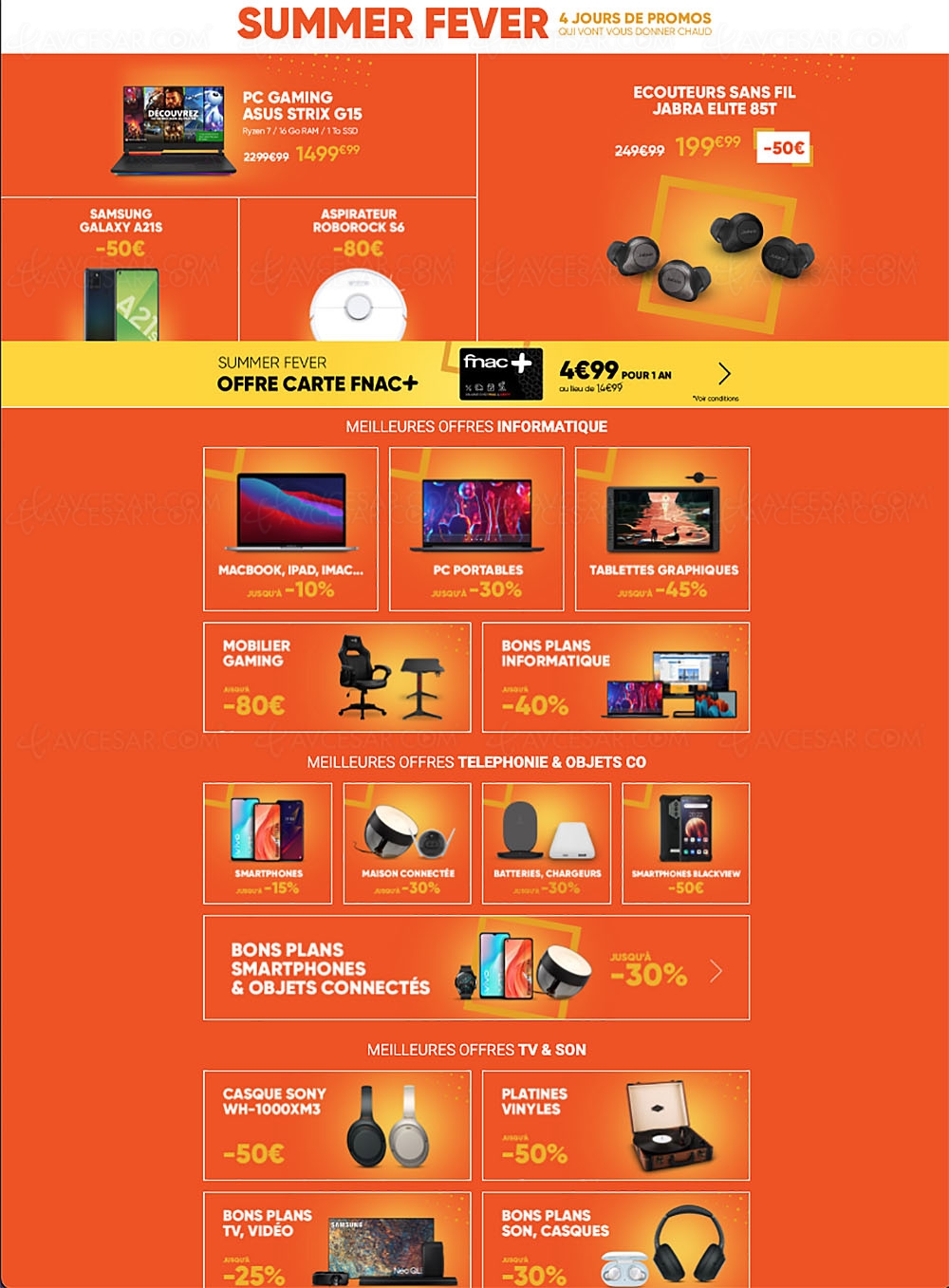 Soldes Summer Fever Fnac, jusqu'à&nbsp;&#8209;50% de remise sur des milliers&nbsp;d'articles