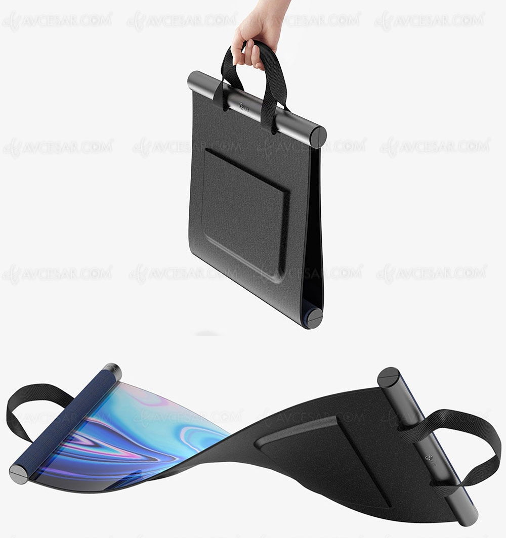 Écran flexible et portable comme une mallette&nbsp;(concept)