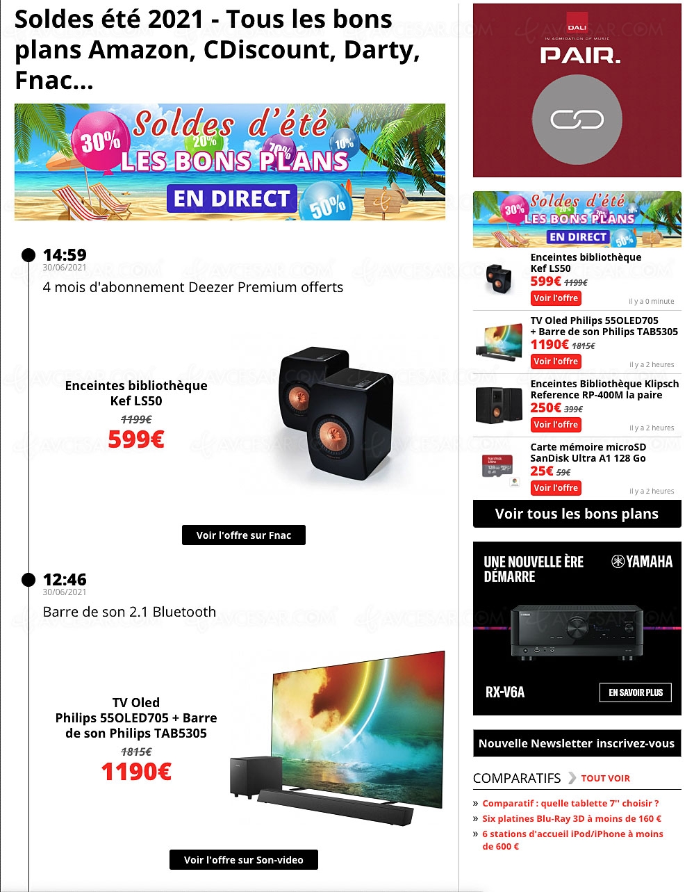 Soldes été 2021 > 142 bons plans validés par&nbsp;AVCesar.com