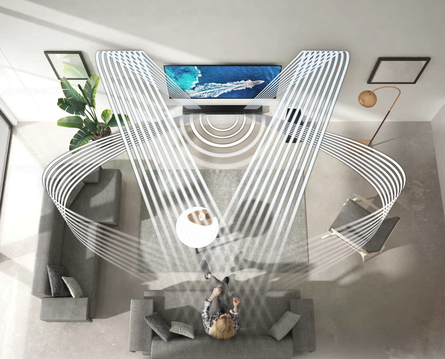 Samsung HW‑Q600A, barre sonore Dolby Atmos&nbsp;3.1.2, Acoustic&nbsp;Beam et&nbsp;Q‑Symphony
