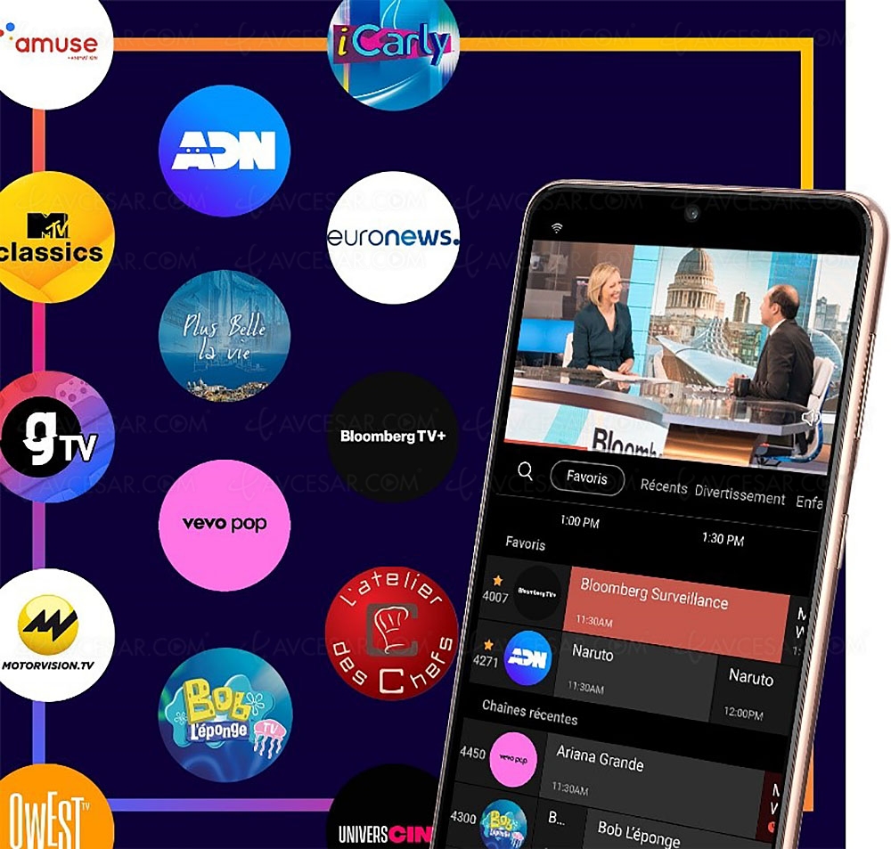 Nouvelle application Samsung TV&nbsp;Plus pour smartphones et tablettes&nbsp;Galaxy