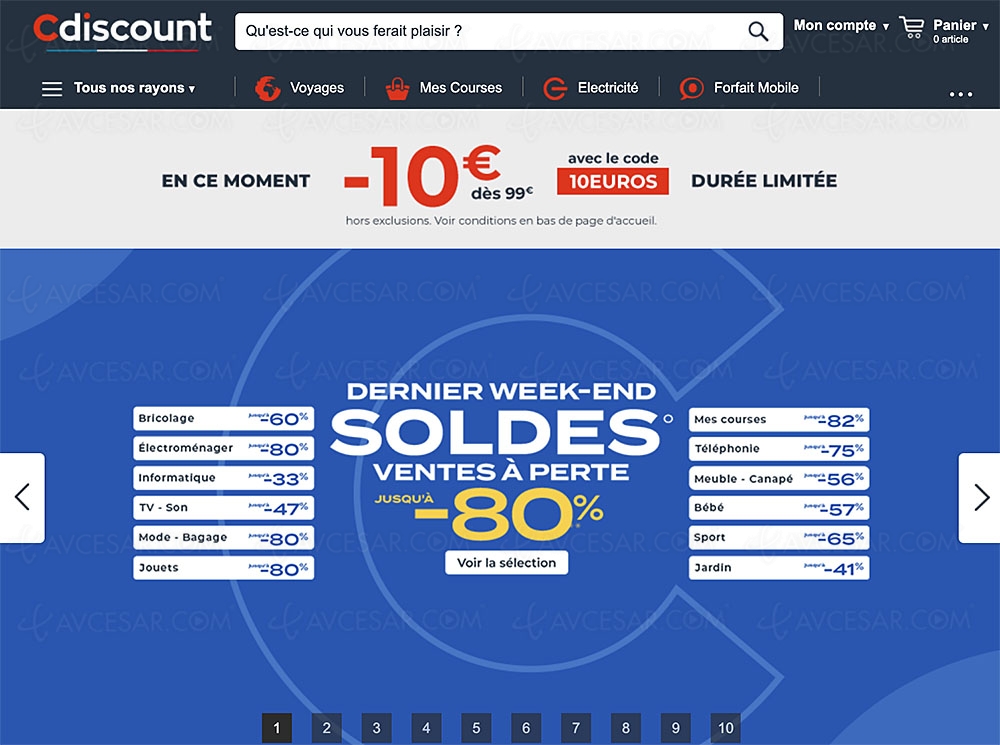 Soldes été 21 > CDiscount vente à&nbsp;perte&nbsp;: jusqu'à&nbsp;&#8209;82% sur des milliers&nbsp;d'articles