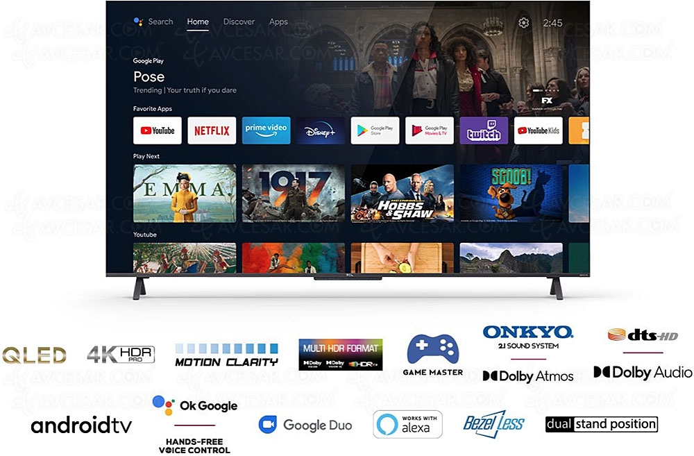 Bon plan TV LED TCL&nbsp;75C725 à&nbsp;1&nbsp;199&nbsp;€, soit &#8209;300&nbsp;€ de&nbsp;remise