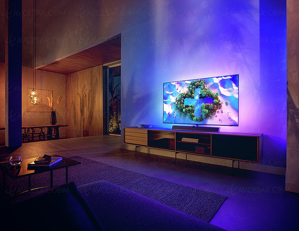TV Oled Philips OLED936, nouveau P5 Dual&nbsp;Engine, Ambilight 4&nbsp;côtés, Android&nbsp;TV&nbsp;10 et barre de&nbsp;son&nbsp;B&W&nbsp;3.1.2