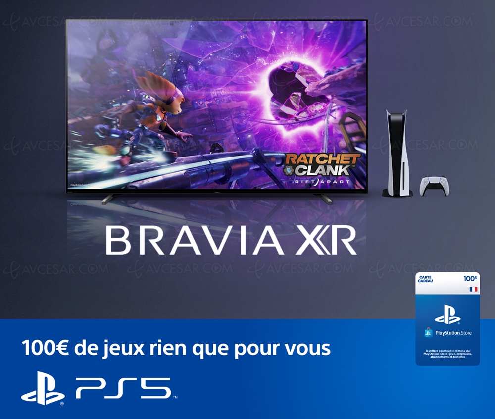100 € offerts sur le PlayStation Store pour l’achat d’un TV&nbsp;Sony&nbsp;Bravia&nbsp;XR