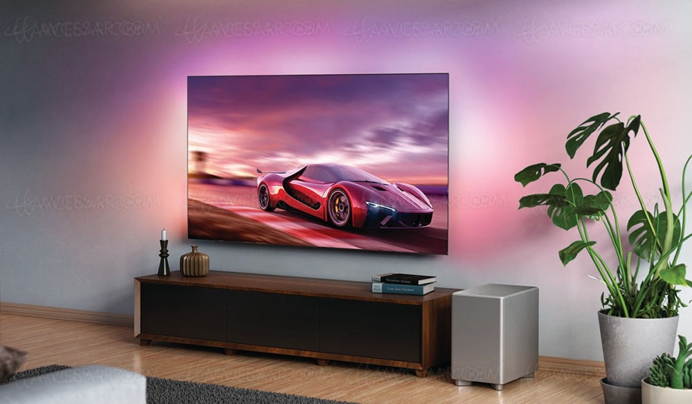 Philips TAW8506, caisson de basses sans‑fil DTS&nbsp;Play‑Fi pour TV&nbsp;Oled/Mini&nbsp;LED Philips&nbsp;2021