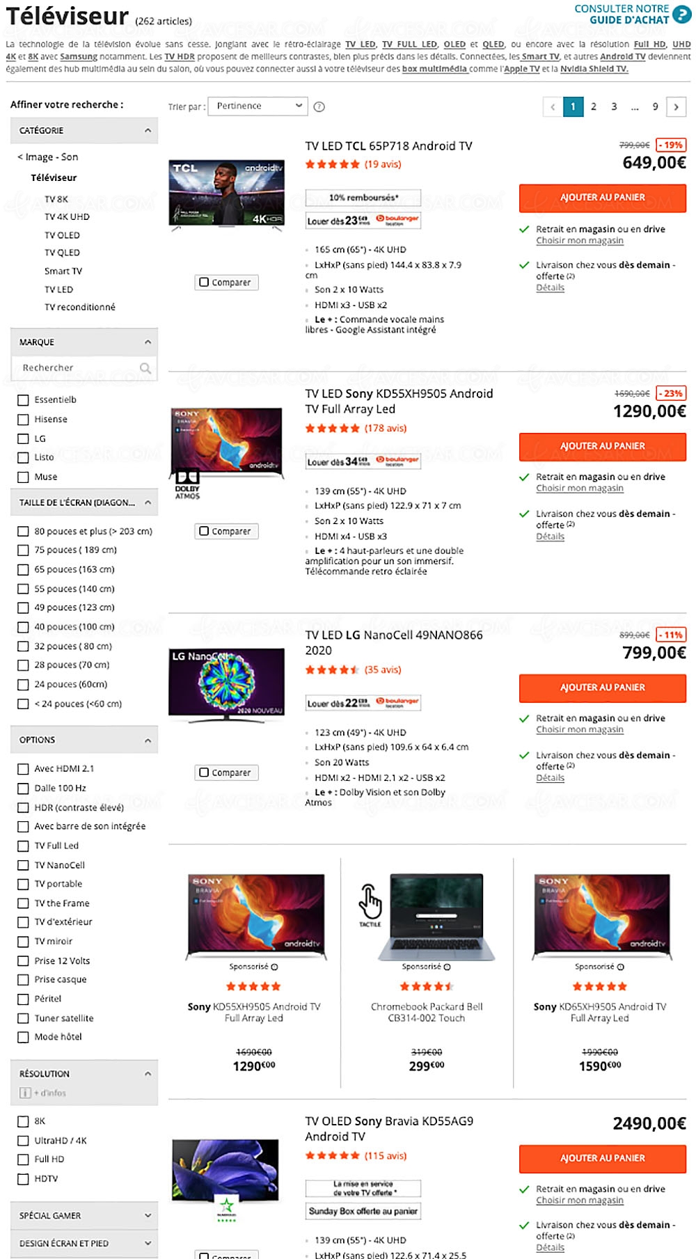 Bons plans Boulanger, 377 TV proposés jusqu'à &#8209;68% de&nbsp;remise