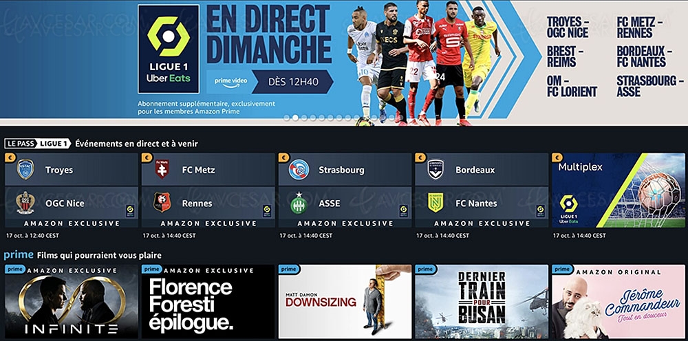 Nice-Marseille et autres matchs de football en&nbsp;exclusivité sur Prime&nbsp;Video en&nbsp;octobre