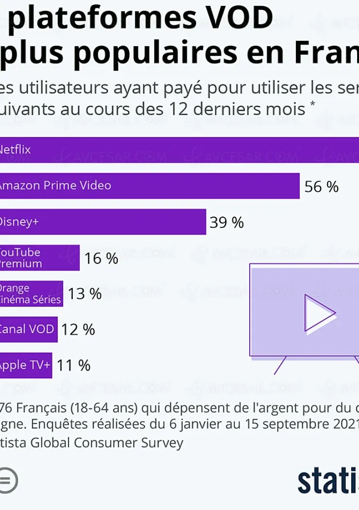 France : Netflix toujours la plateforme la plus prisée